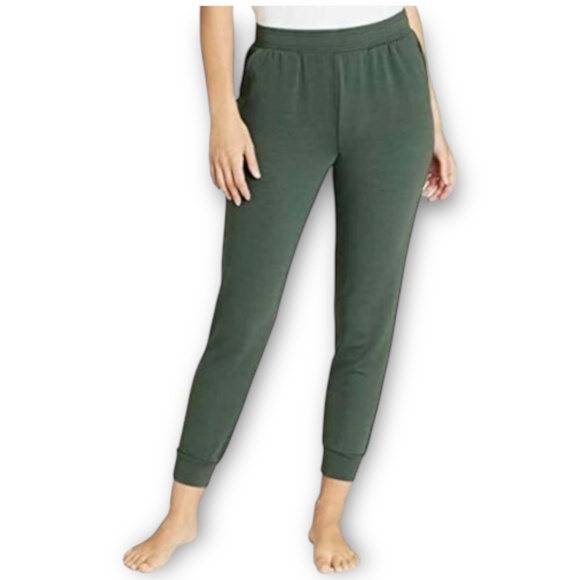 NWT Eddie Bauer 2-Pack Fleece Jogger Pants XL Clover Green & Black - Picture 2 of 6